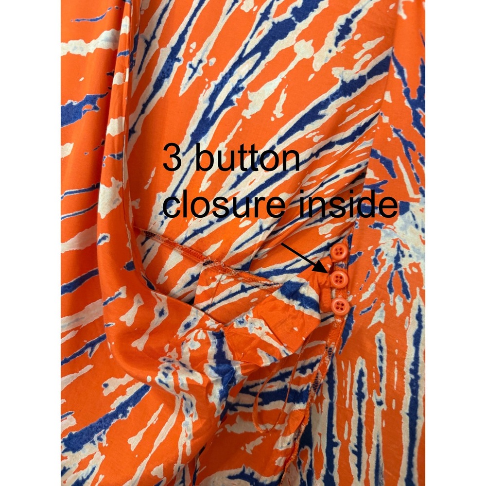 Urban Outfitters Orange Abstract Tie Dye Sleeveless Wrap Mini Dress Size Small - Picture 4 of 8